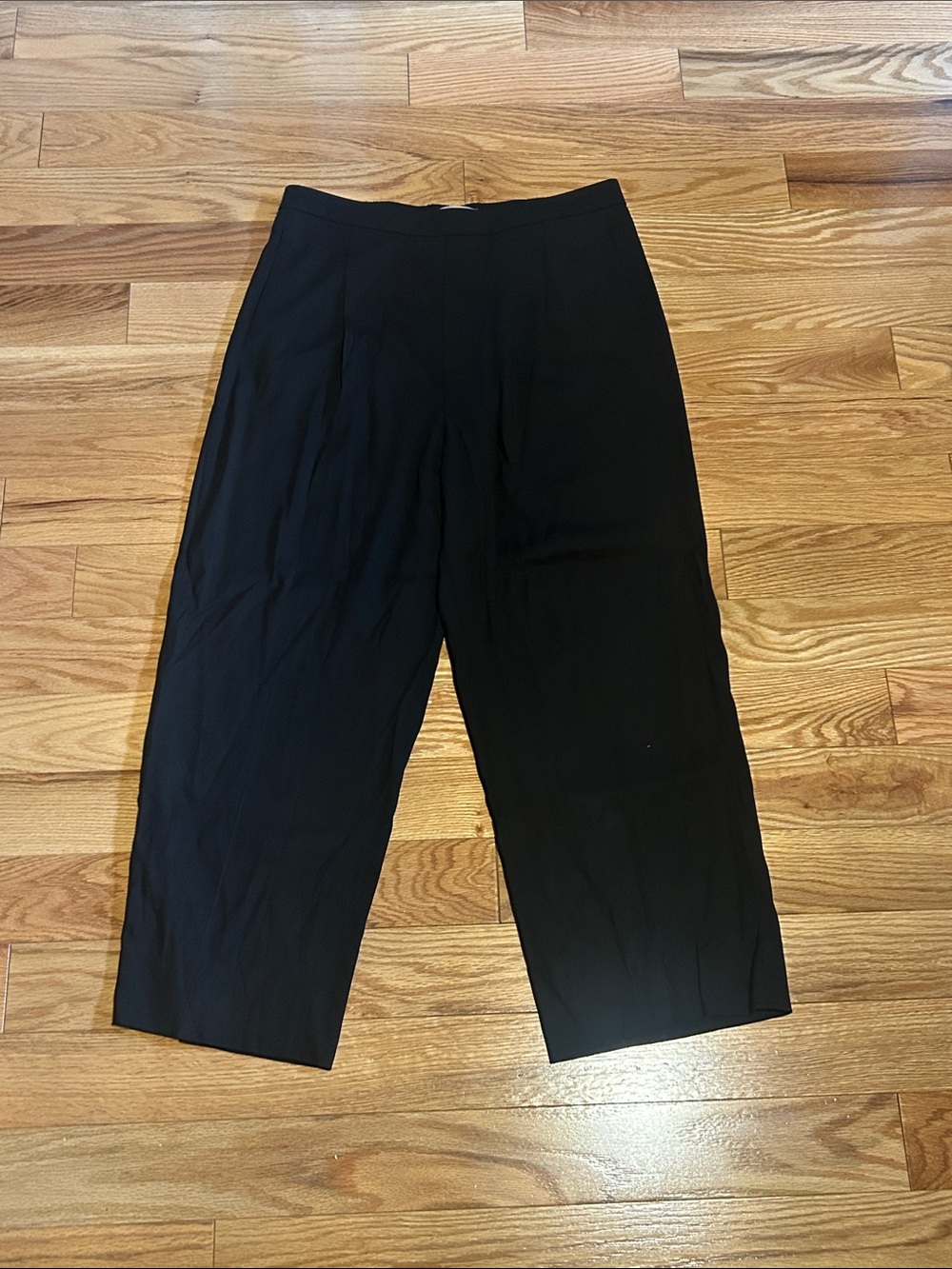 Vince Black Elastic-Waist Wide-Leg Pants